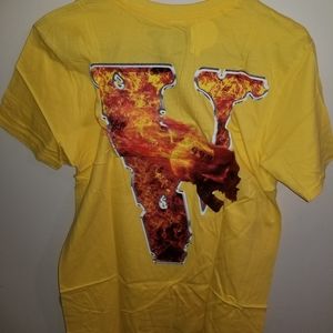 Yellow JUICE WORLD x Vlone inferno Tee